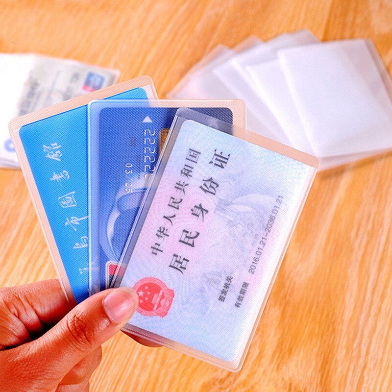 10 stk vanntett gjennomsiktig kortholder plastkort id holdere etui for å beskytte kredittkort kortbeskytter kortholder deksel