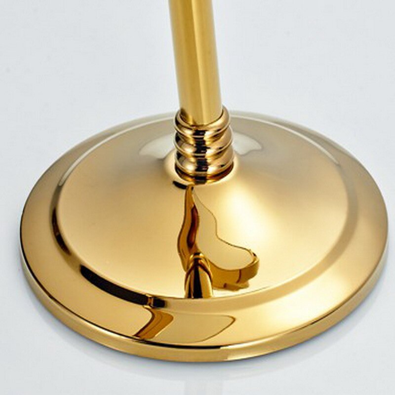 Luxury Golden Brass Makeup Mirror 8 inch Round Dual Sided Mirror 360-Degree Rotating Stand Vanity Magnifier Mirror