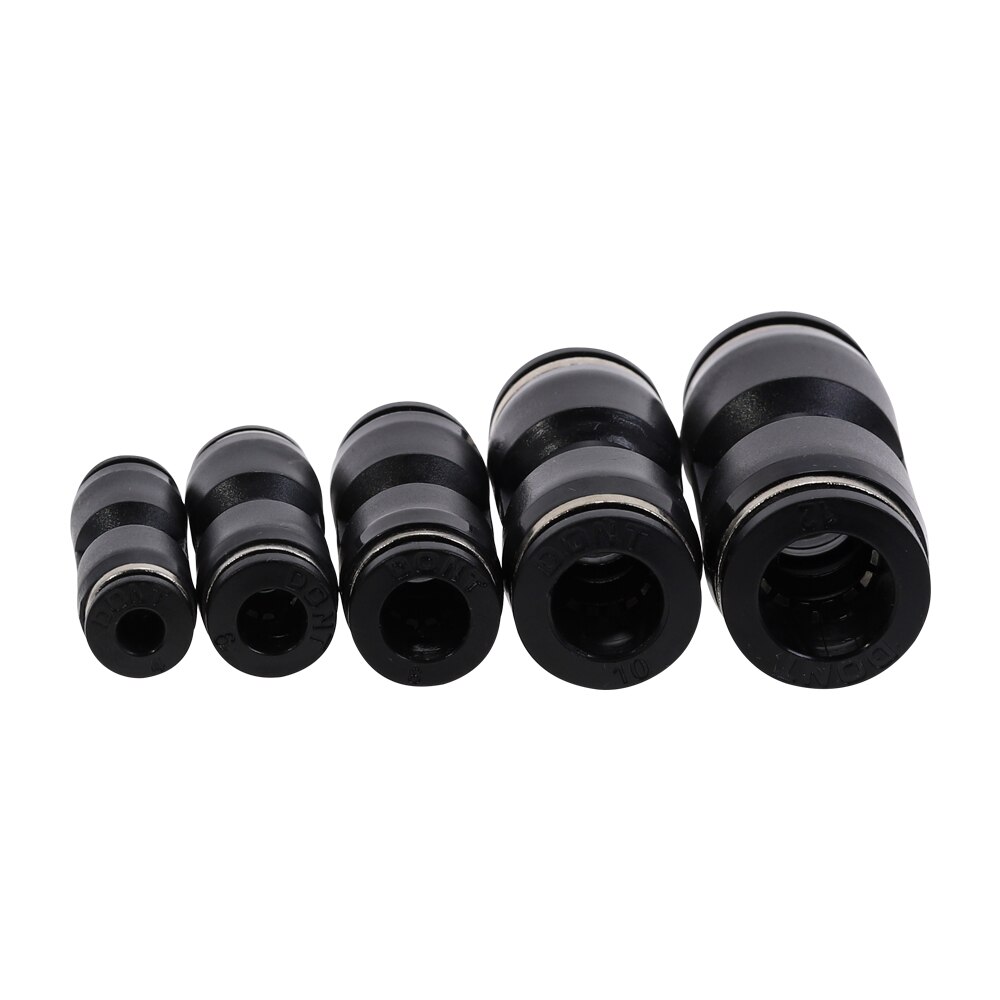 Pneumatic Fittings PU 4mm 6mm 8mm 10mm 12mm Air Water Hose Tube One Touch Straight Push-in Fittings Quick Connector Tube Black