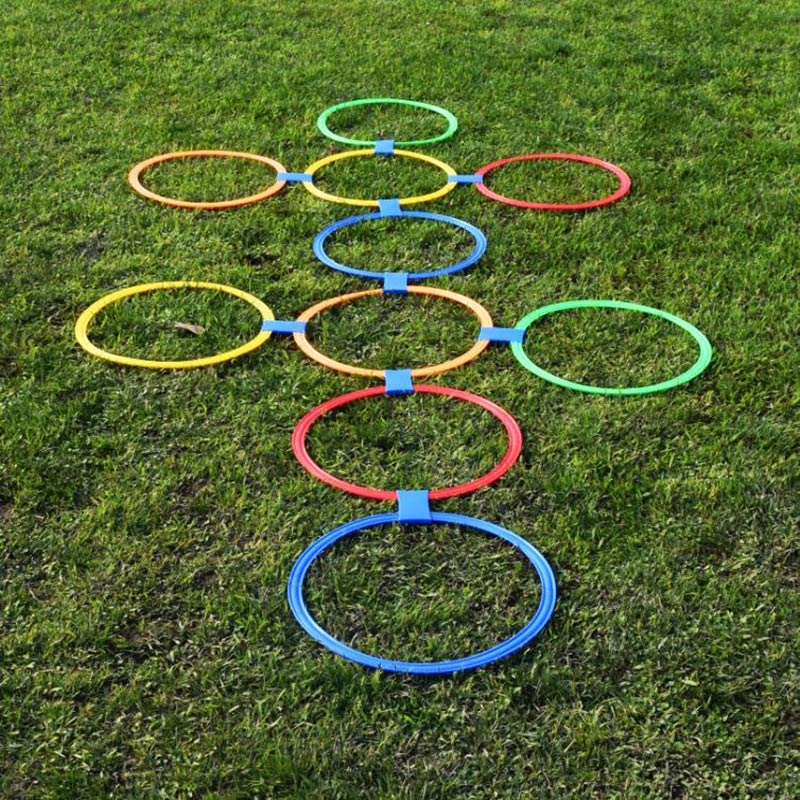 Anillo de formación de fútbol de 30cm y 40cm para niños, aros para agilidad, accesorios coloridos para entrenamiento deportivo, 10 Uds.