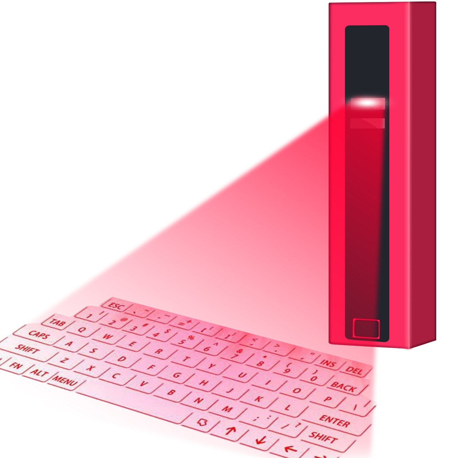 Virtual Wireless Bluetooth Portable Projection Keyboard Outdoor Office Portable keyboard For Smart Phone Table Notebook Laptop: Red