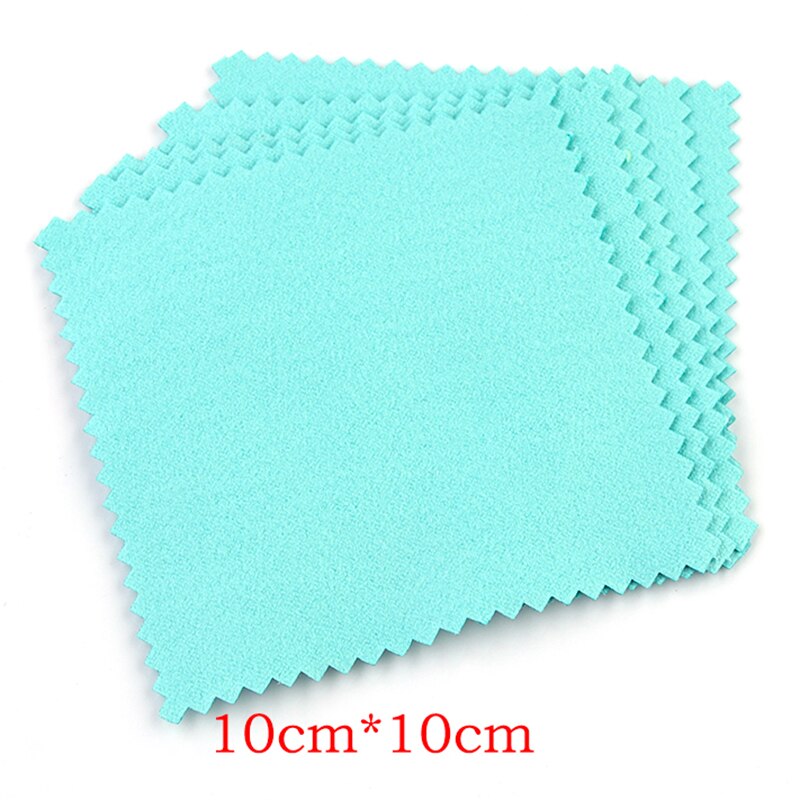 20-50 stücke Polnischen Polieren Tuch Silber Farbe Reinigung Polieren Tuch Weichen, Sauberen Wischen Abwischen Tuch Schmuck Werkzeug Schmuck reinigung: blue 10x10mm 50pcs