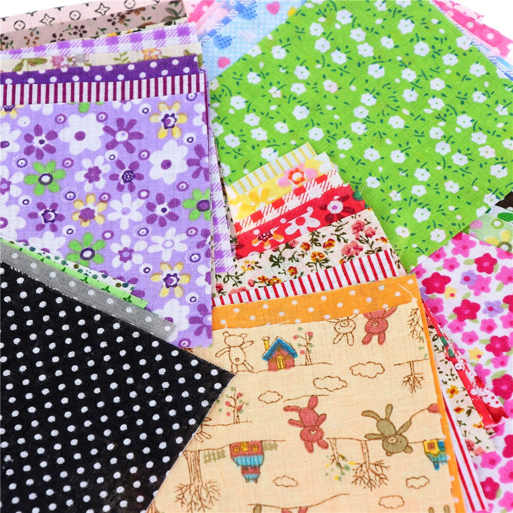 30pcs Fabric Cloth 100% Cotton 10*10cm Fabric Bundle Cotton Patchwork Sewing Quilting Tissues Cloth DIY Needlework Crafts