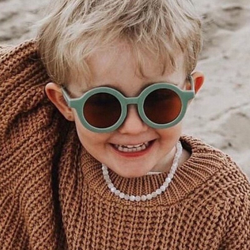 Gafas de sol de protección para bebés, lentes de sol de protección para la playa para niños, redondas, clásicas, Retro, 1-7 años, novedad de
