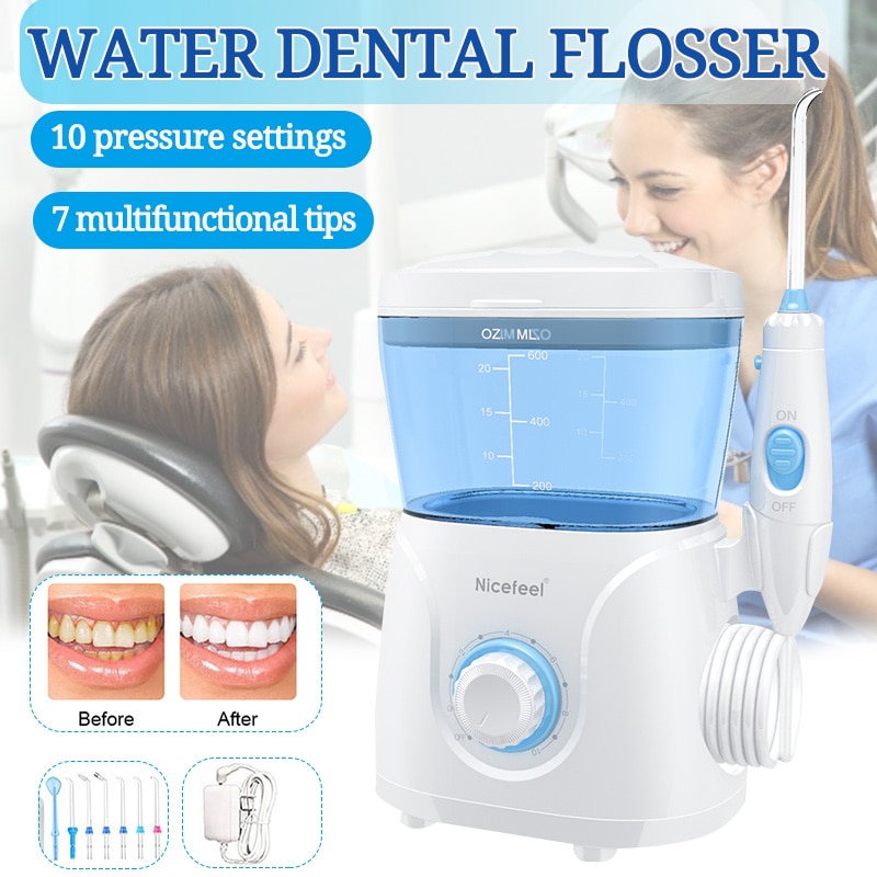 Nicefeel FC166 Water Dental Flosser 600ML Electric Oral Irrigator Care Dental Flosser Water Toothbrush Dental SPA with 7pcs Tips