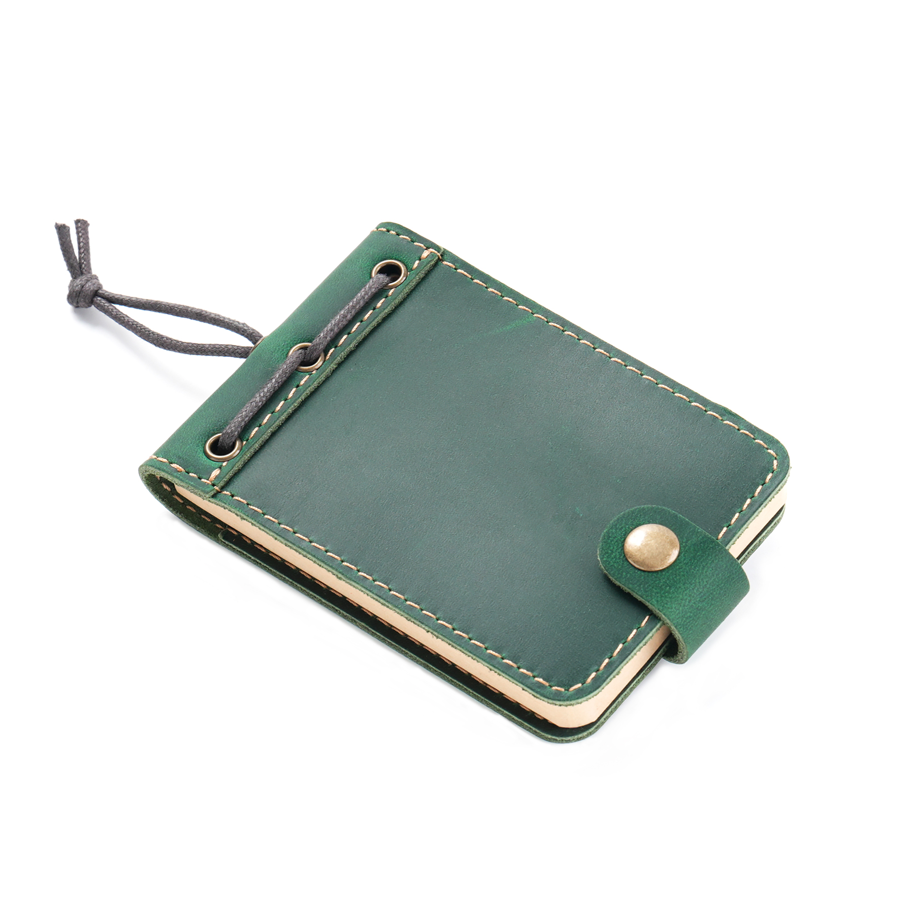 Vintage handgemaakte mini notebook planner echt leer retro schattig dagboek dagboek draagbare notitieblok schetsboek organisator briefpapier: green
