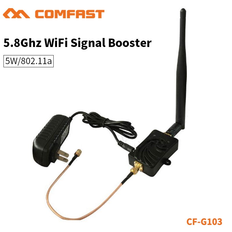 5.8Ghz 5W 802.11n Wifi Draadloze Versterker Router Wlan Signaal Booster Met 5dbi Antenne Voor Draadloze Router CF-G103 5.8G
