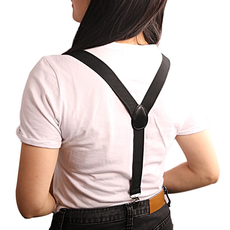 Mens Womens Unisex Clip-on Suspenders Black Elastic Y-Shape Adjustable Braces Jeans Trousers Novelty Clothing Accessories