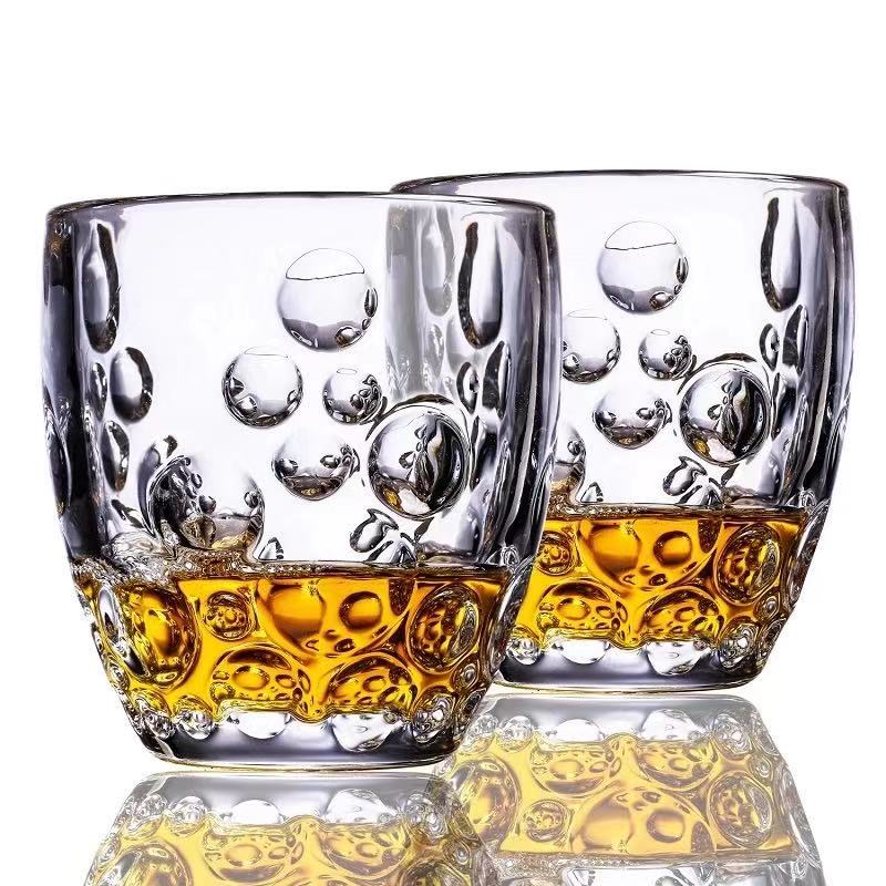 2PCS/European Transparent Glass Whisky Liquor Liquor Cup Beer Glass Cocktail Cup