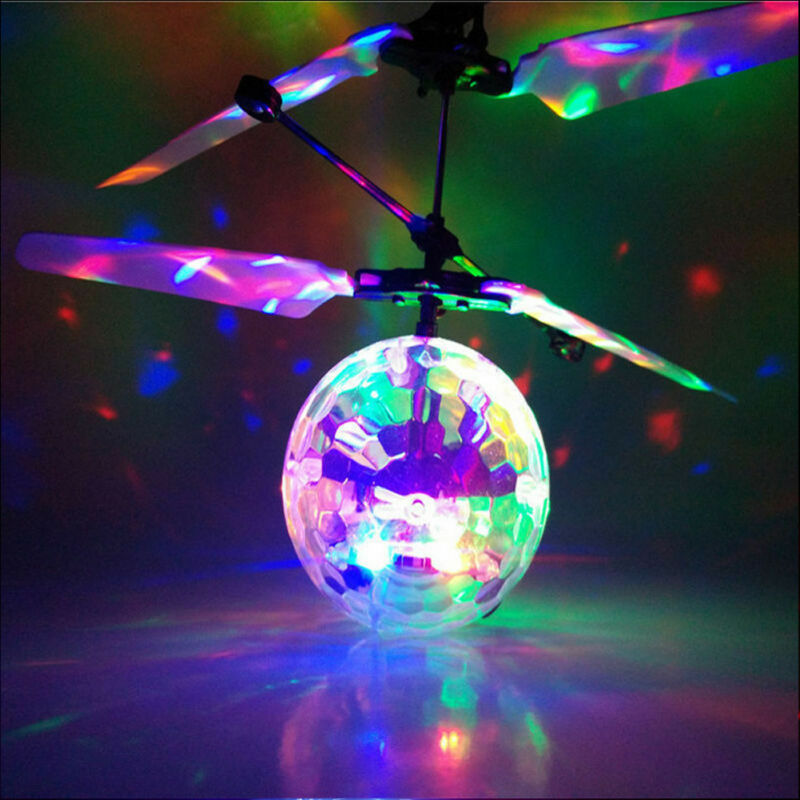 Magic Elektrische Vliegende Bal Helicopter Crystal LED Licht Infrarood Sensor Kids Speelgoed