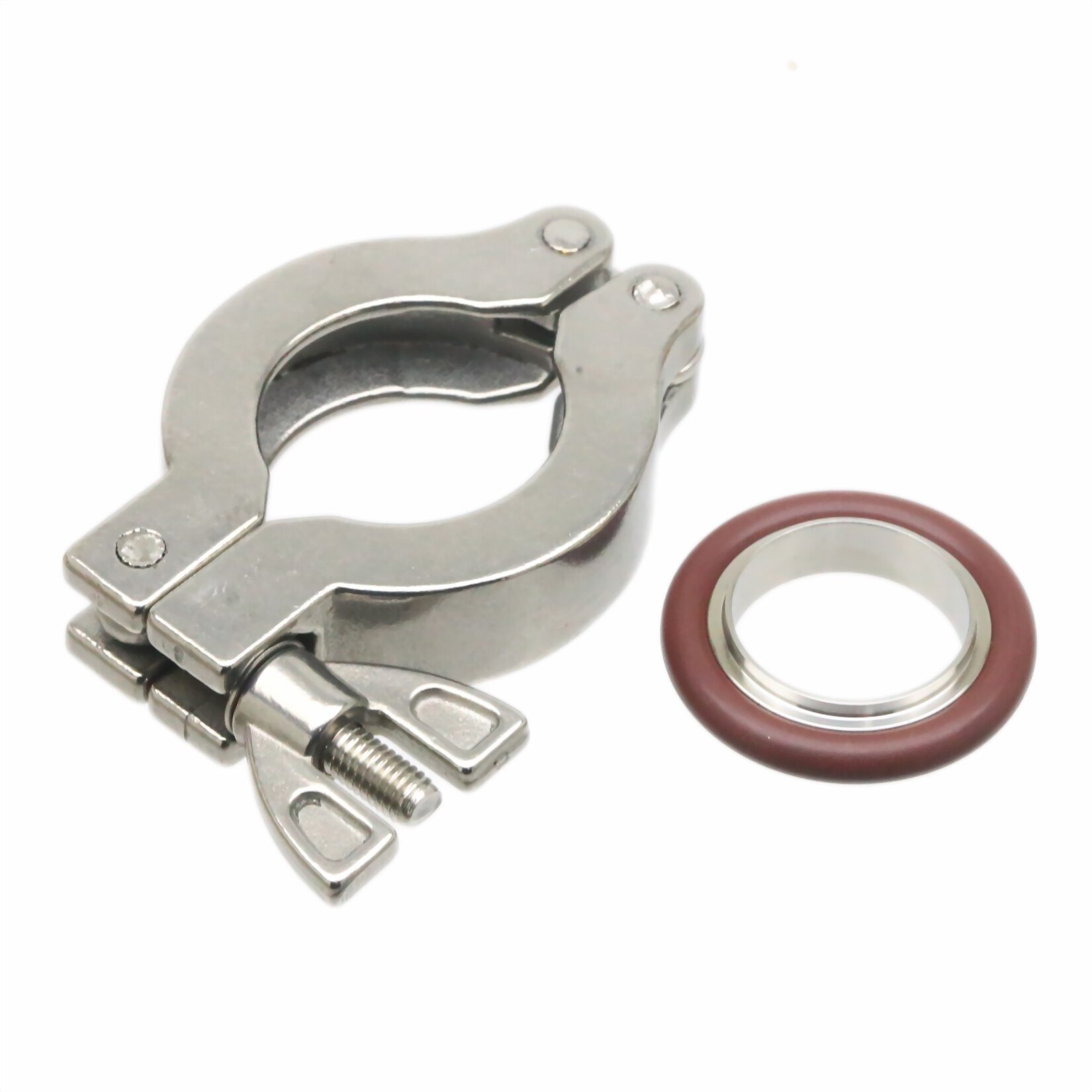 ISO-KF25 NW/KF-25 Vacuum Flange Fitting Hinge Nut Clamps Stainless Steel 304 + Centering Ring SS304+ FKM O-Ring