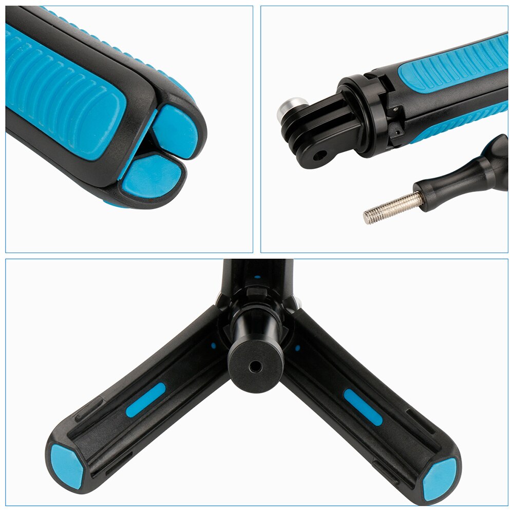2 in 1 ausziehbarer mini-einbeinstativ-selfie-stick mit rutschfester, tragbarer halterung für outdoor-action-kameras und dji osmo