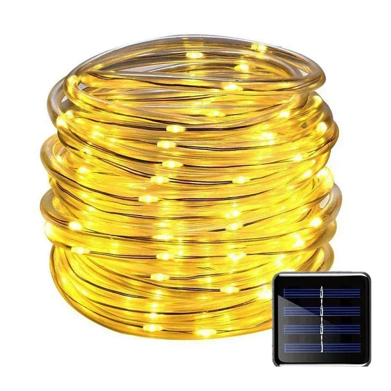 Solar Rope Lights Waterproof LED Light Rope Solar String Lights Outdoor for Patio Pool Landscape Christmas Tree Decorations: Blue / 11-15W