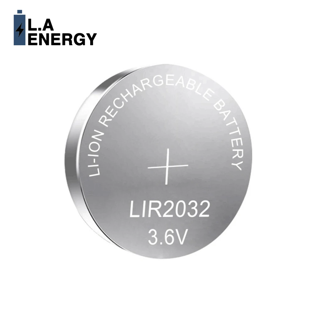 2 pezzi lir 2032 batteria ricaricabile al litio 3.6v 45 mah lir 2032 per telecomando computer scheda madre orologio pila a bottone  cr2032