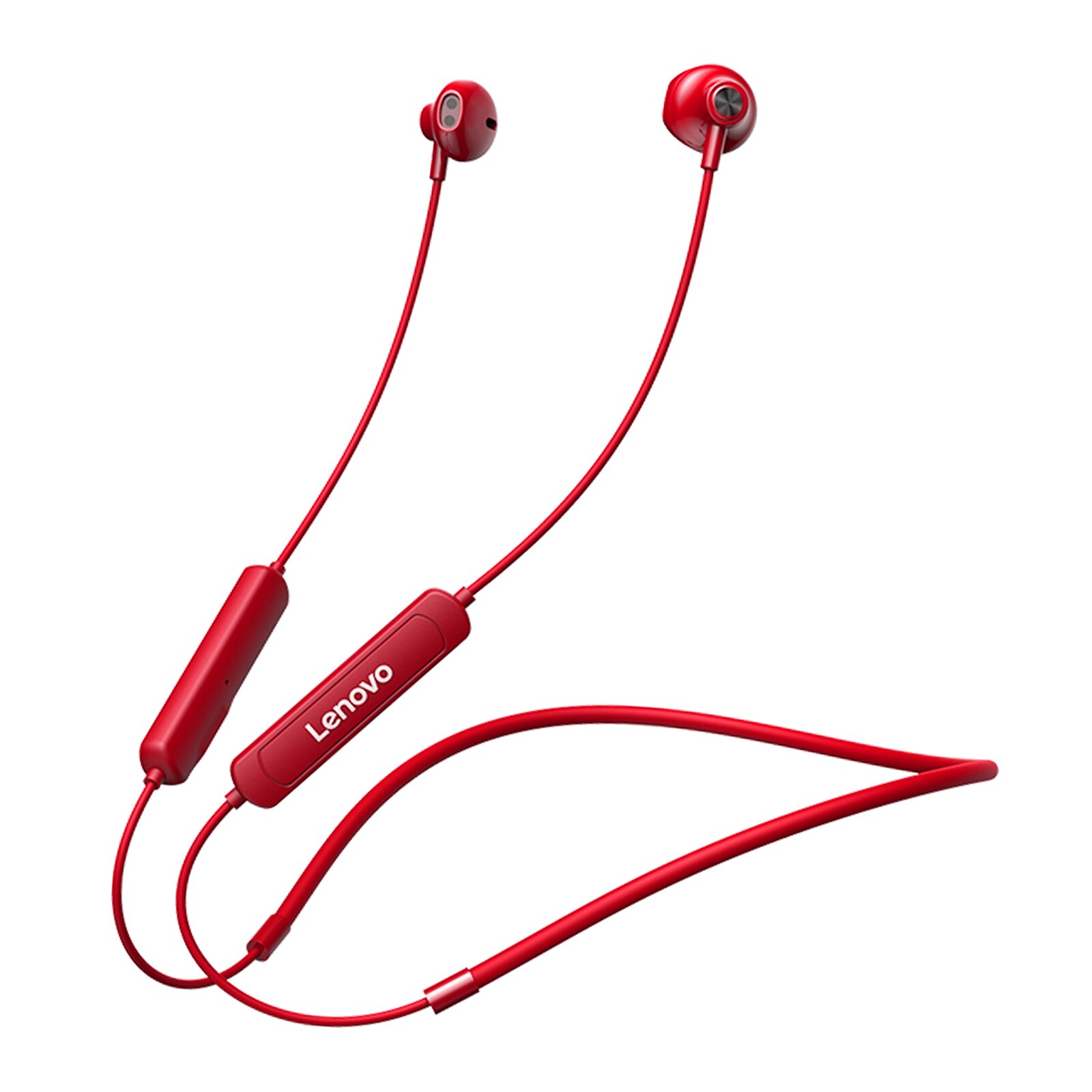 Lenovo SH1 Draadloze Koptelefoon Bluetooth 5.0 Headset IPX5 Waterdichte 110Mah Magnetische Nekband Oordopjes Sport Koptelefoon Met Mic: Rood