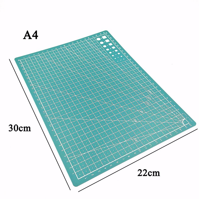 1Pcs A3 A4 Pvc Rechthoekige Snijden Mat Grid Line Tool Plastic 45Cm X 30Cm, 30Cm X 22Cm: A4-Green