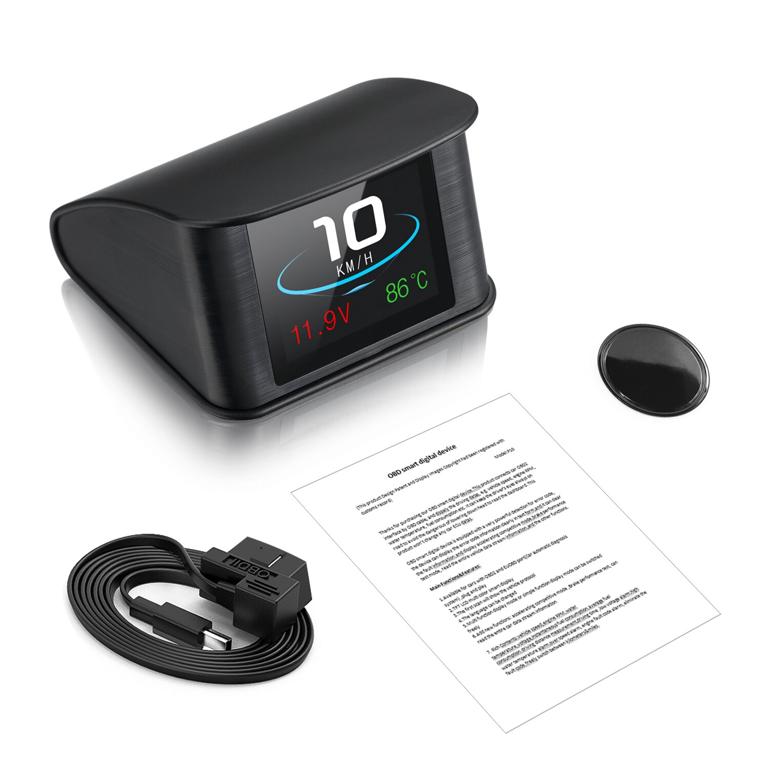 Universal HUD P10 OBD2 Smart Digital Meter T600 Head Up Display overspeed alarm engine fault code Car Navigator for Car Safely: OBD Speedometer P10