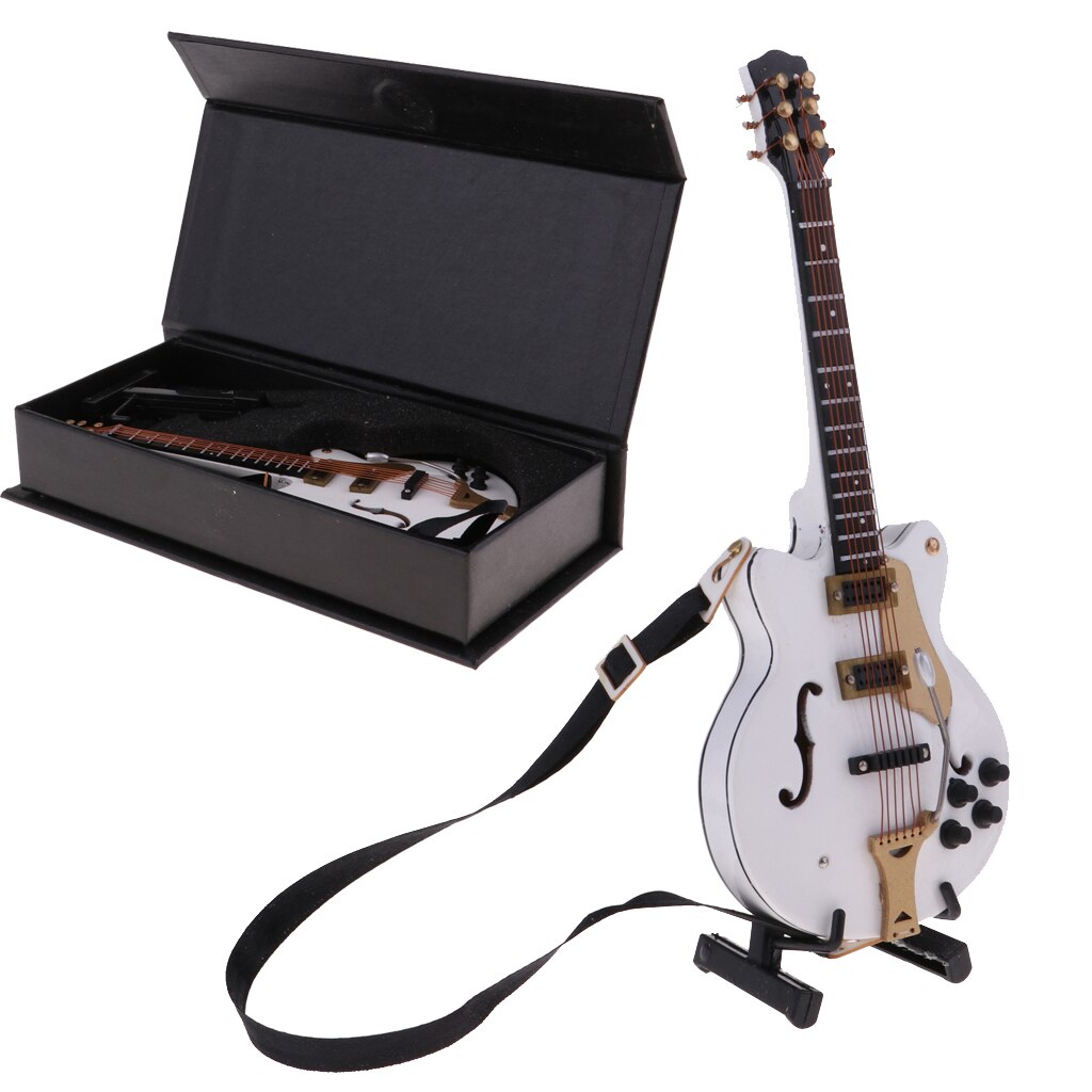 Kerst -Wit 1/8 Houten Gitaar Model Akoestische Gitaar Met Riem, Stand En Opbergdoos