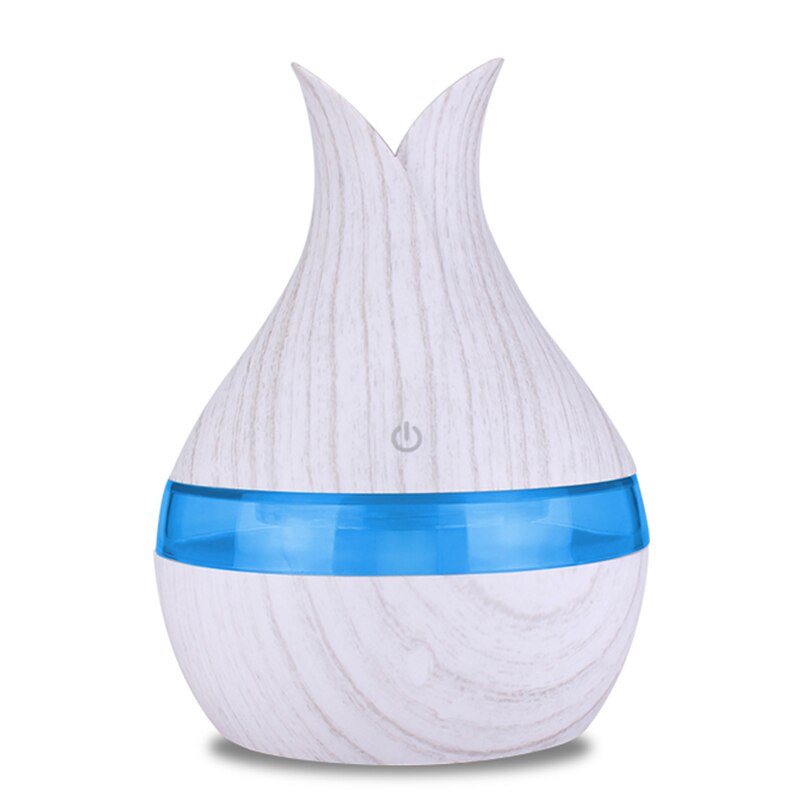 USB Wood Grain Essential Oil Diffuser 330ml Ultrasonic Humidifier Household Aroma Diffuser Aromatherapy Mist Maker with Light: W-1