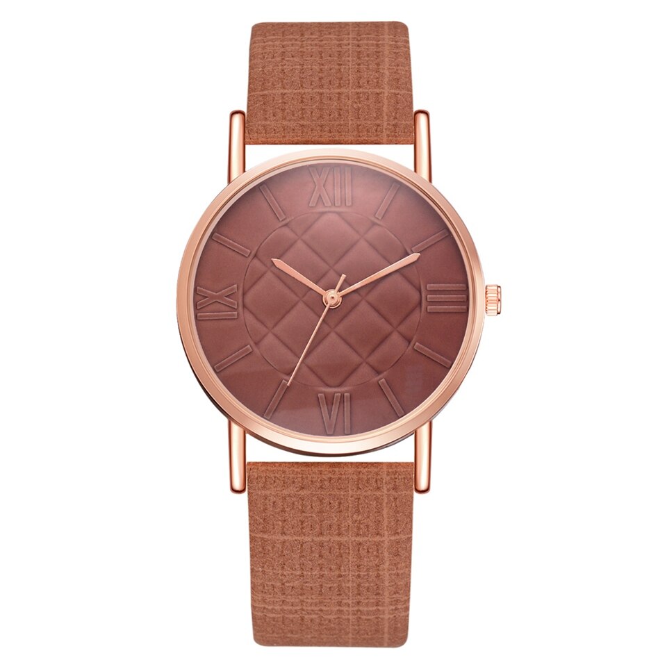 Reloj De Pulsera De Cuarzo Con Correa De Cuero Para Mujer, Cronografo De Marca Superieure De Lujo, informele, Kleur Blanco: Big Coffee