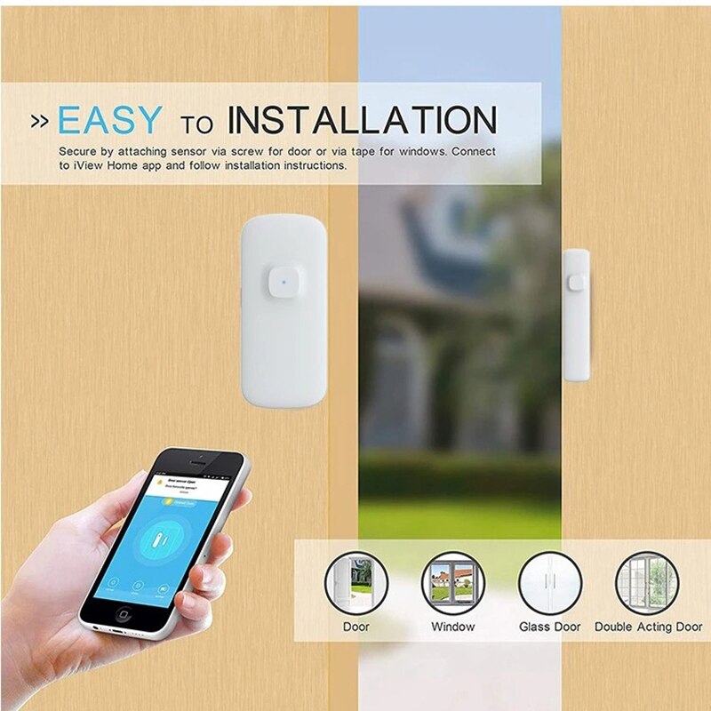 Smart Door Window Sensor wifi Wireless Open Closed Detectors With USB Recharge Port Support Alexa Google Home Notification Alert