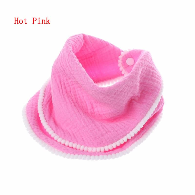 Bebê arroto panos algodão gaze musselina babador bandanas macio respirável newborns toalha cachecol l41d: Hot Pink