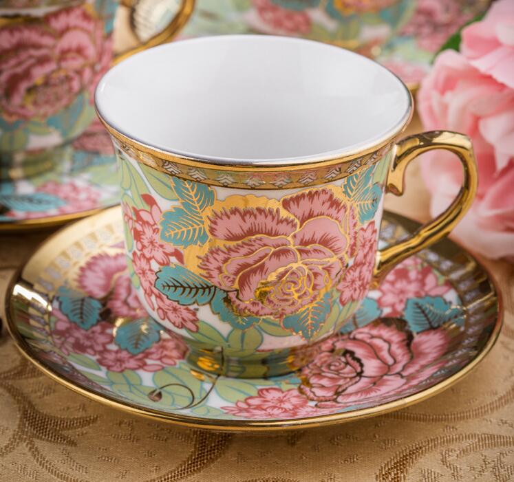 European Afternoon tea cups set,Ceramic Coffee Mug Porcelain Suit Include 1 Cup 1 saucer Chinese Tea set coffee cup