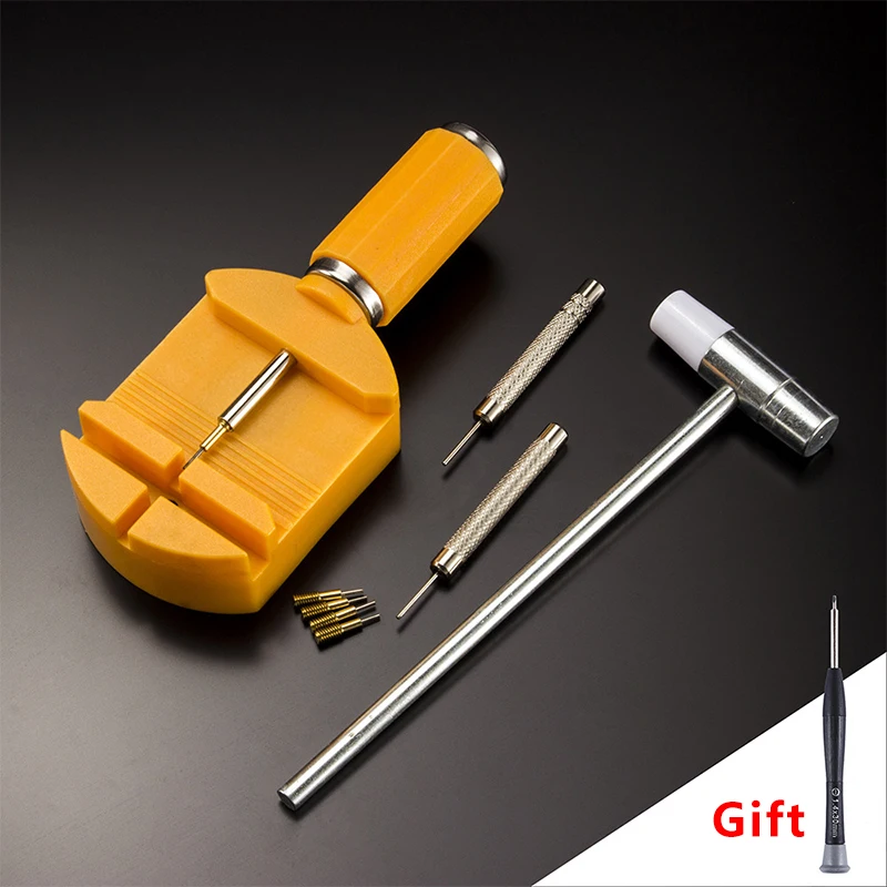 Herramienta de reparación de correa de reloj, herramienta de ajuste de reloj de Metal con pasador de reloj, herramienta de pasador de enlace de pulsera, removedor fácil de quitar, ajuste