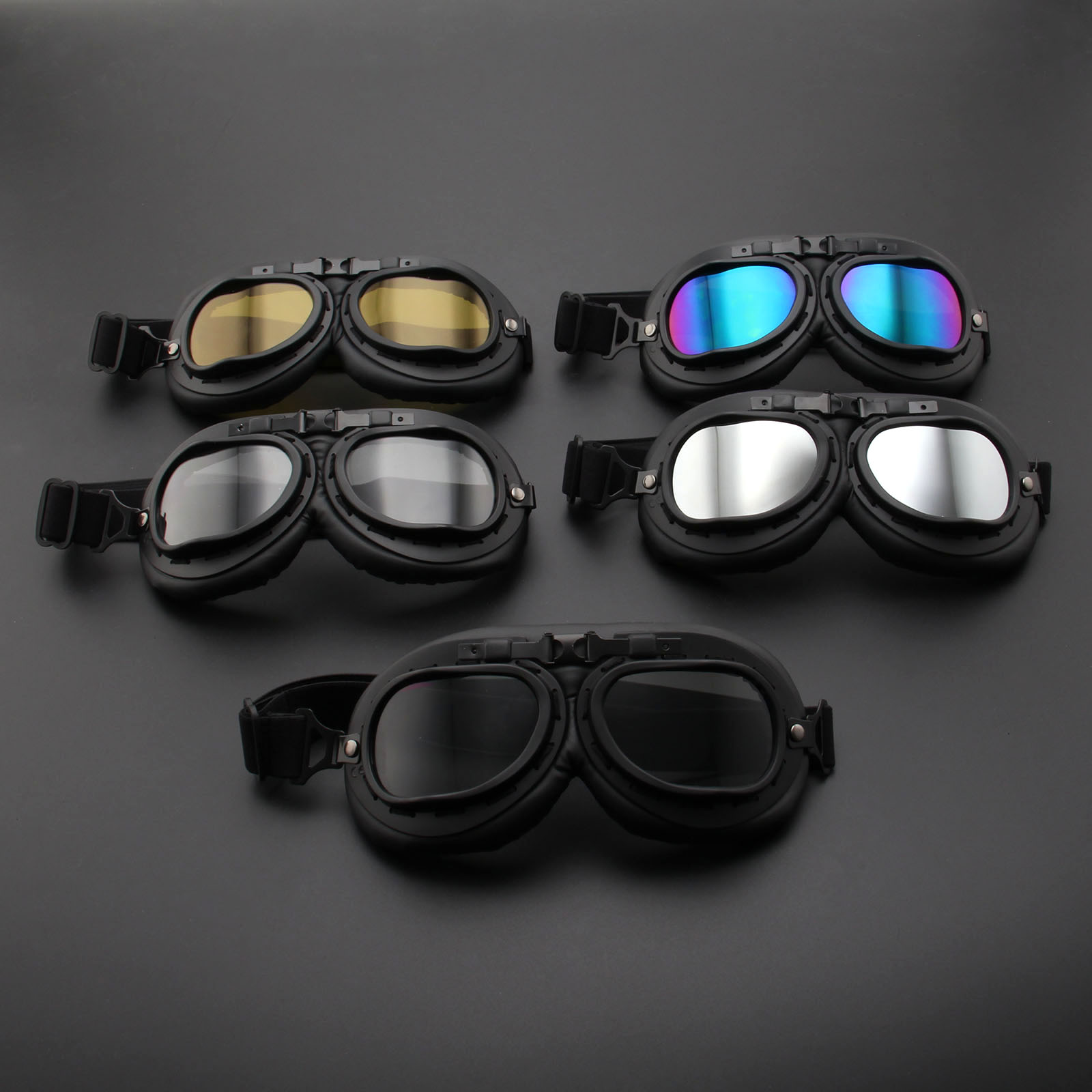 Retro motorbril bril vintage motor klassieke bril voor piloot steampunk atv fiets koperen helm ski outsport