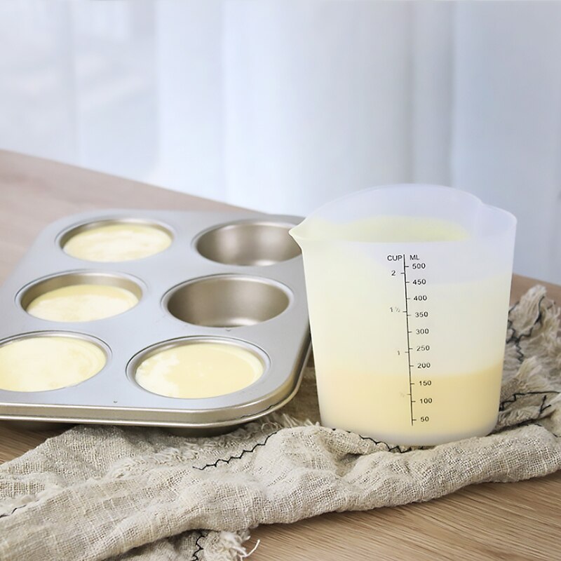 500ml Silicone Measuring Cup Butter Water Liquid Measure Cup Jug Flexible Silicone Cup Cooking For Kitchen Measuring Tools
