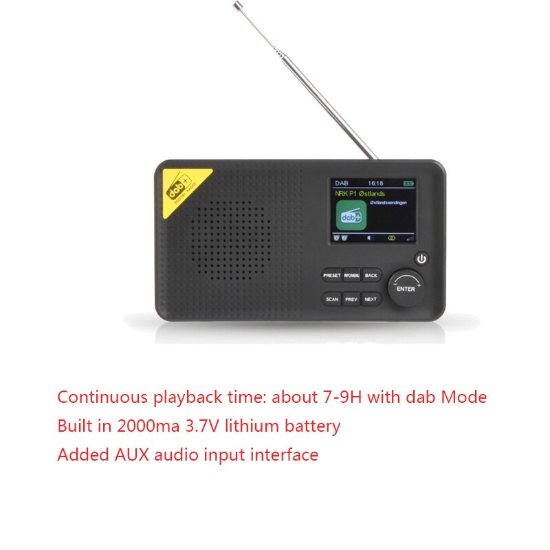 Portable Bluetooth 5.0 Digital Radio DAB/DAB+ and FM Receiver Rechargeable Lightweight Home office Radio: type 2