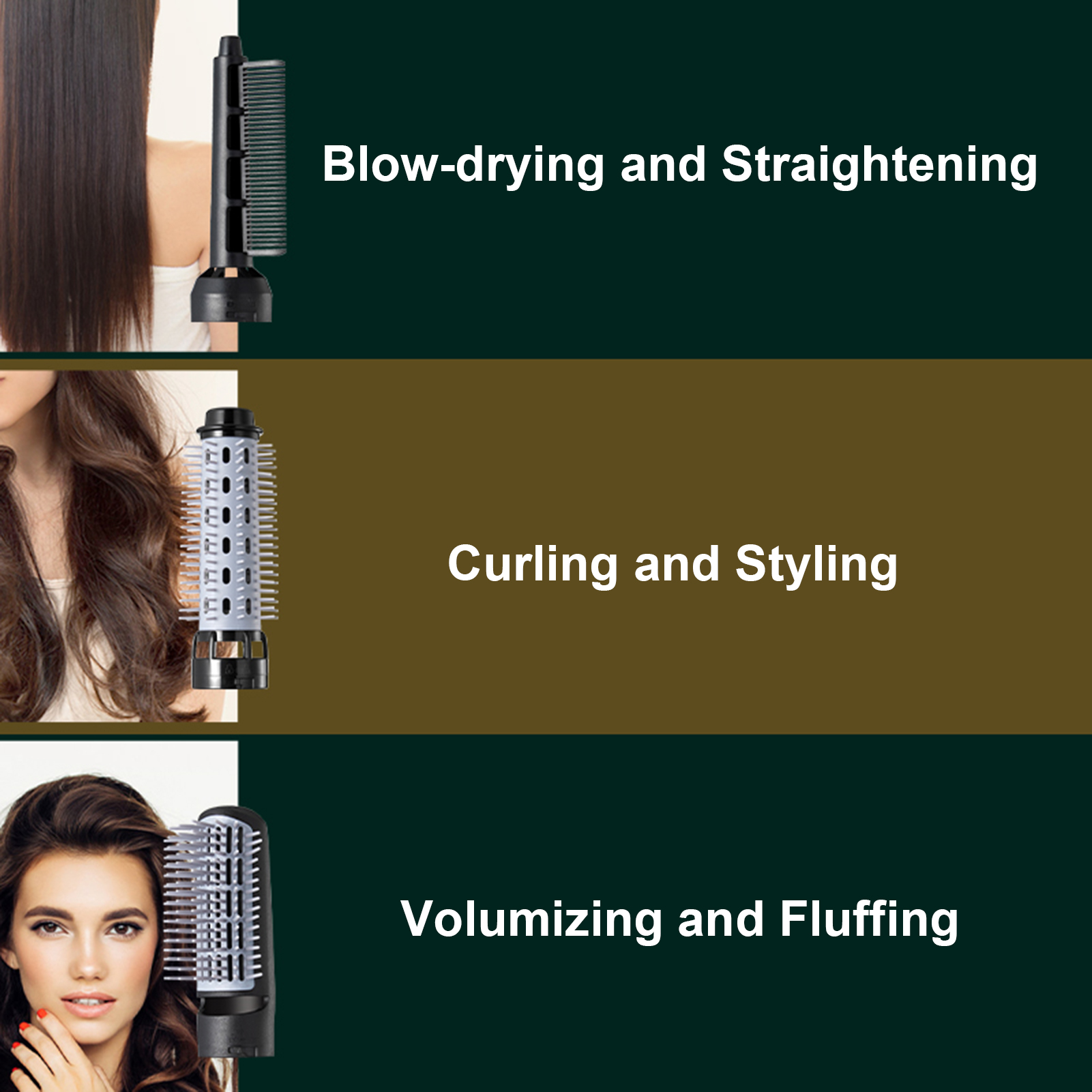 Sèche-cheveux ionique 3 en 1 pour femme, brosse stylée, légère, sèche-cheveux à Air , outil de coiffure, entrepôt RU