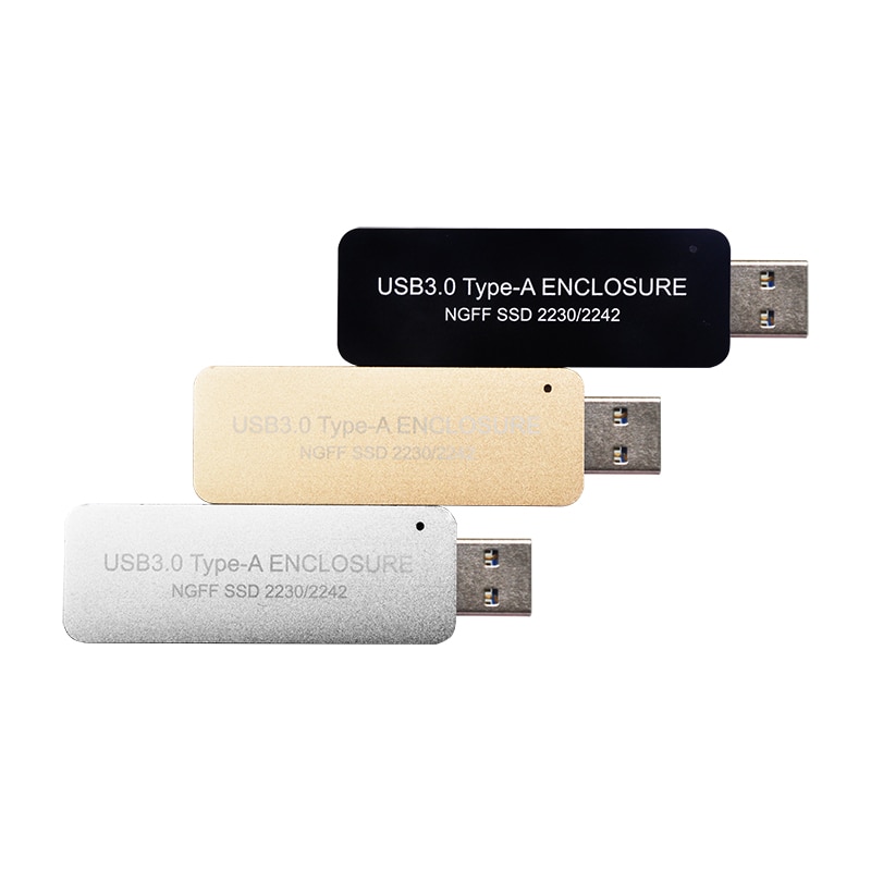 WBTUO LM-741U USB3.0 TYPE-A TO SSD Enclosure Case Without Cable for NGFF B-key SATA protocol for 2230 or 2242 M.2 SSD