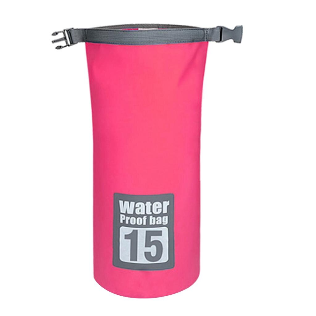 PVC Waterproof Dry Bag Camping Fishing Dry Sack Backpack Pink 5L/10L/15L/20L/30L: 15 L