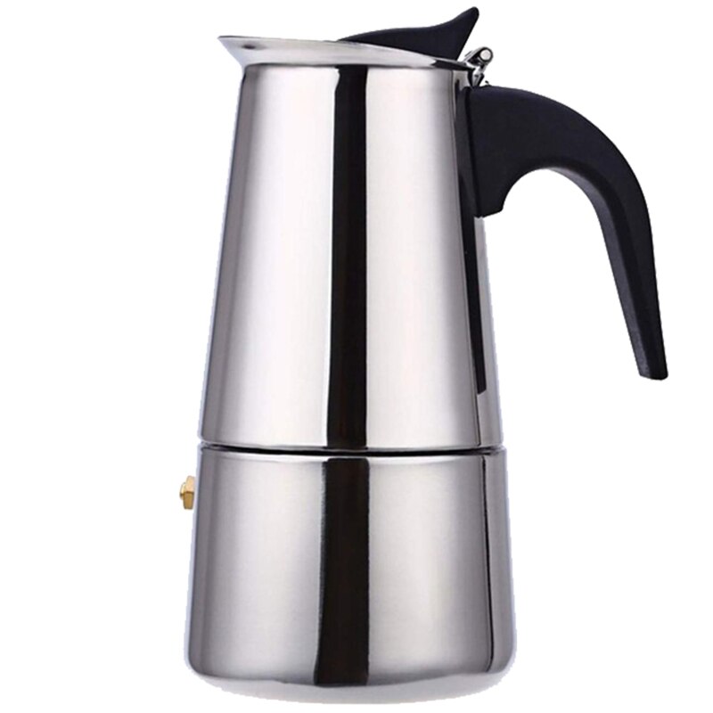 Steel Mocha Coffee Pot Mocha Coffee Maker Espresso &amp; Latte Cooker Coffee Maker Percolator Drink Tool Cafetiere Latte Cooker: 200ML
