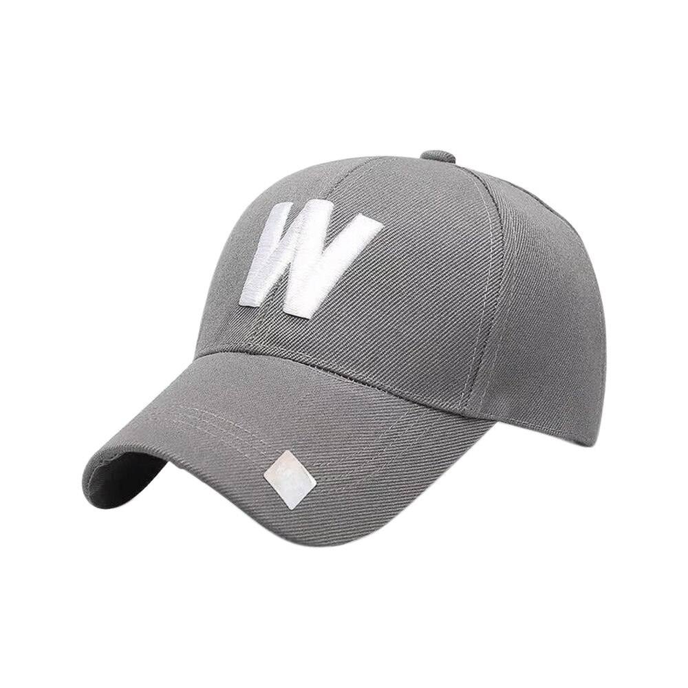 Mannen Vrouwen Vissen Hoed Multi Kleuren W Brief Hoed Paar Piekte Zonnescherm Monogram Outdoor Reizen Baseball Cap: Grijs