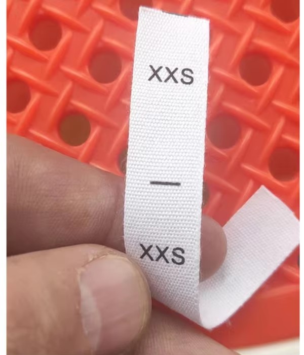 50 stuks Wit katoen Dubbele Maat Label voor volwassen XS/S S/M M/L L/XL XL/2XL Print Doek Maat Etiketten: Black Nickel