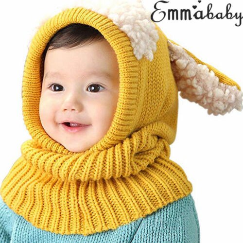 Emmababy 6-36M Pasgeboren Kids Baby Jongen Meisje Bont Pom Hoed Winter Warm Knit Bobble Beanie cap Sjaal