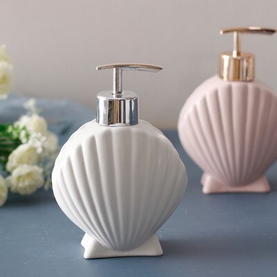 Flydende sæbe dispenser keramisk badeværelse shampoo shower gel flaske med 304 sus press type hoved shell bad hardware: Stil 4