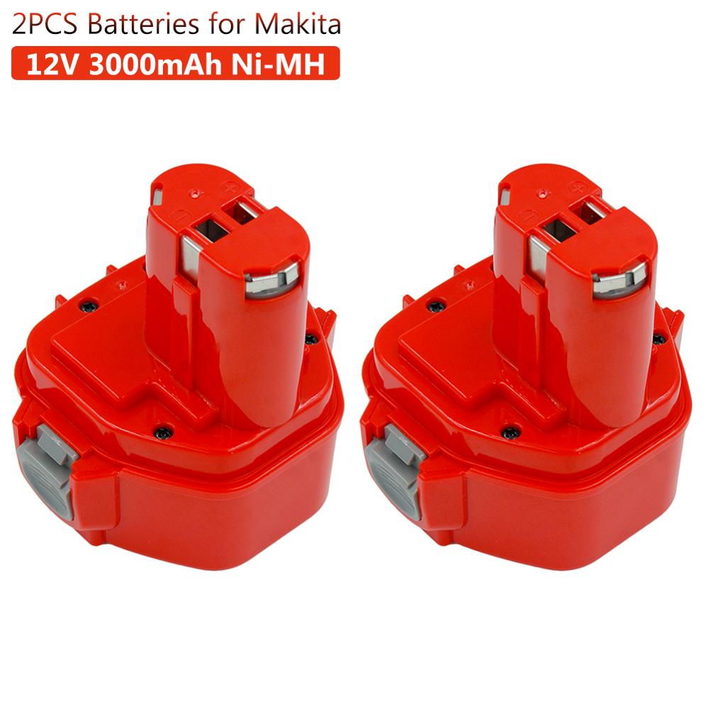 2PCS 3000mAh Ni-Mh Oplaadbare Batterij voor Makita 12v PA12 1220 1233 1222 1223 1235 6227D 6313D 6317D 6223D Draadloze Batterij