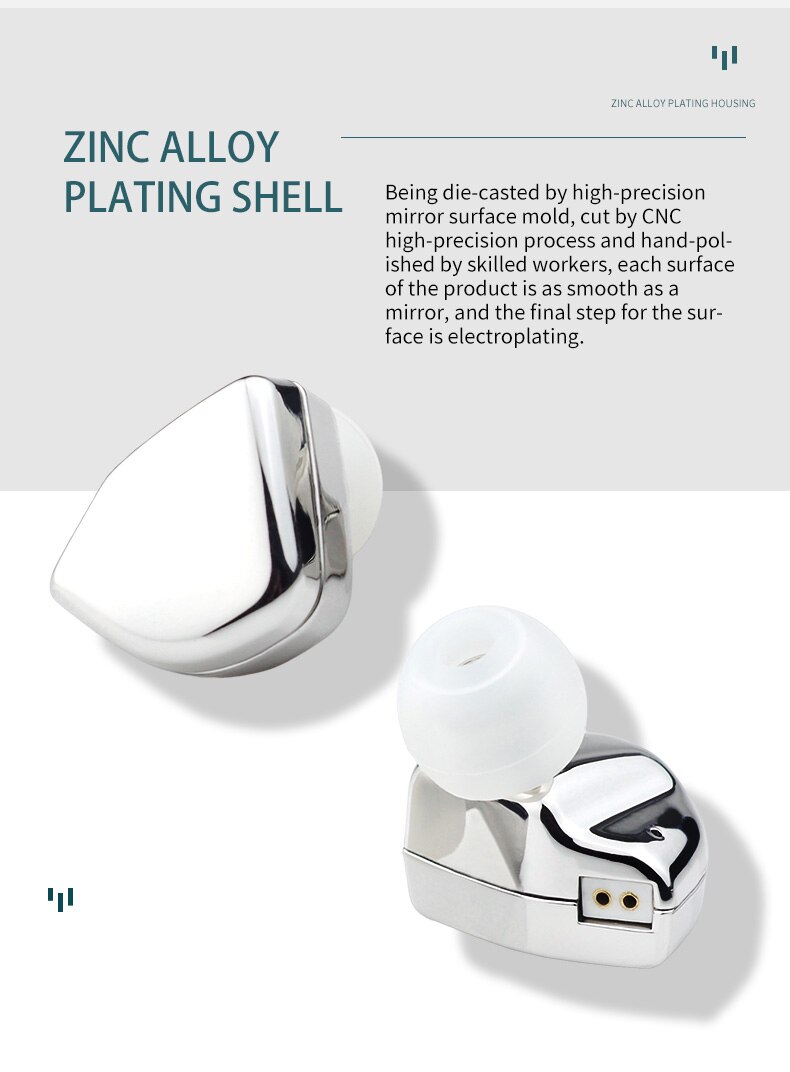 Unidad de controlador HZSOUND con espejo en forma de corazón de 10mm, auriculares CNC de alta fidelidad, auriculares con Monitor de DJ y Cable OFC de 2 pines y 0,78mm