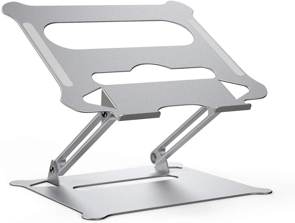 MSLFORCE Hopfällbart Laptopstativ - Justerbart Aluminium - 10-17.3" - MacBook, Dell, HP, Lenovo: Mac silverfärgad