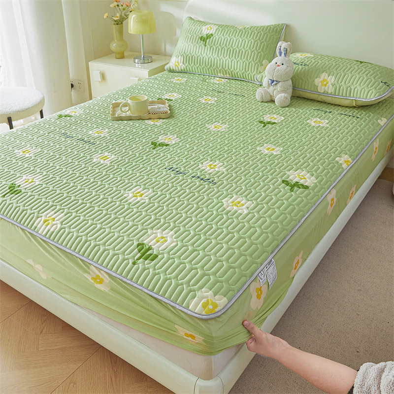 Zomermatrashoes Koel Aanvoelende Sprei Dikker Hoeslaken Met Elastische Band Huisbedhoes Cubre Colchón (Geen Kussensloop)
