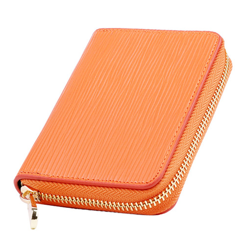 Geel Water Rimpel Split Lederen Unisex Korte Portemonnee Synthetisch Leer Credit Card Holder Business Tweeledig Portemonnee: Oranje