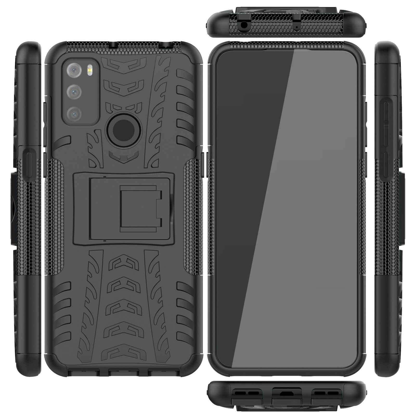 Heavy Duty Armor Schokbestendig Zachte Tpu Met Hard Pc Ring Case Voor A1 Alpha 21 Alcatel 1S 3L 6025H