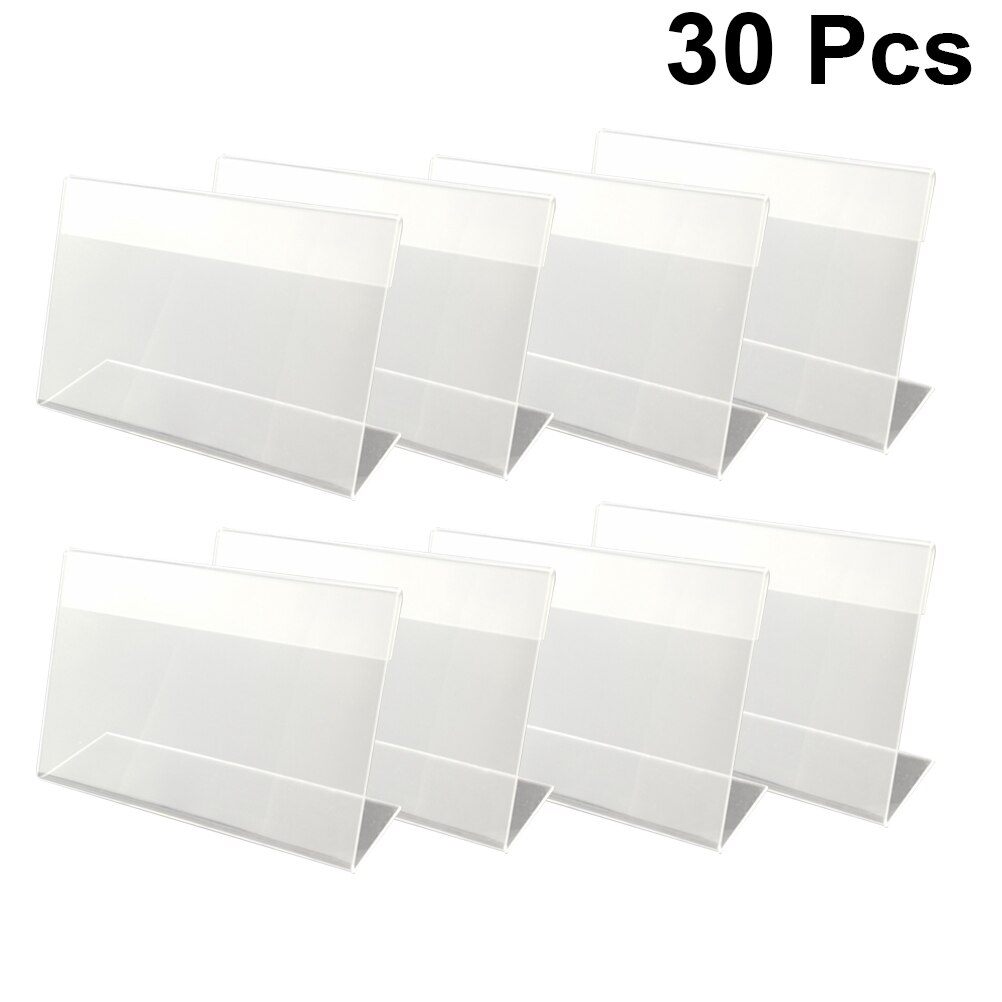 30 st 6 x 4cm akryl hylla etiketthållare prislappar premium plast transparent prislapp med priskort