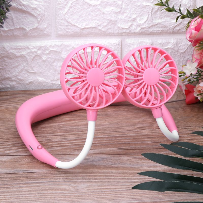 3.7v 1200 mah usb oplaadbare 3 versnellingen draagbare draagbare ventilator handsfree nek hangende mini sportventilator luchtkoeler