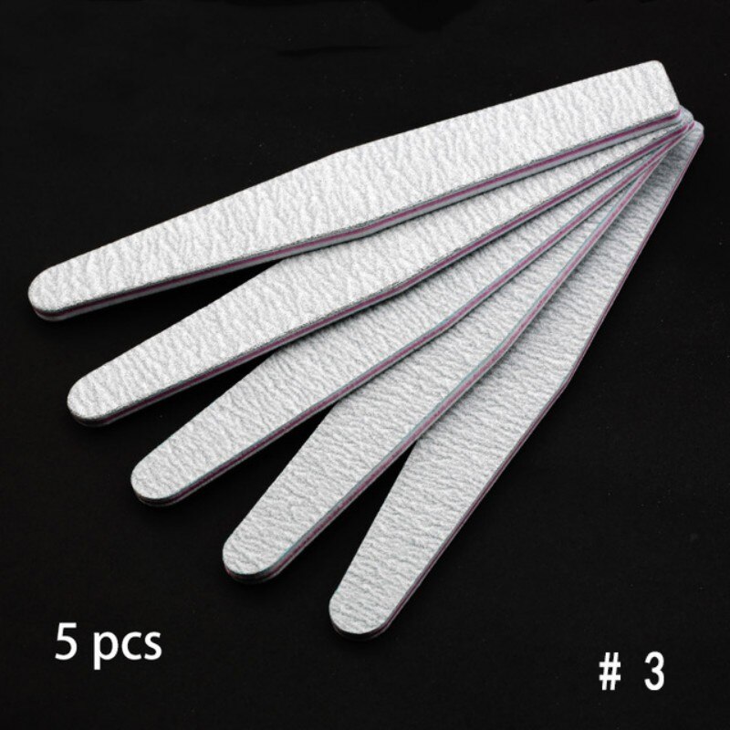 5 limas multiforma lima de uñas Lima bloque de tope de lijado de doble cara, lima de uñas gris para herramientas de manicura de pulido de gel UV: 03