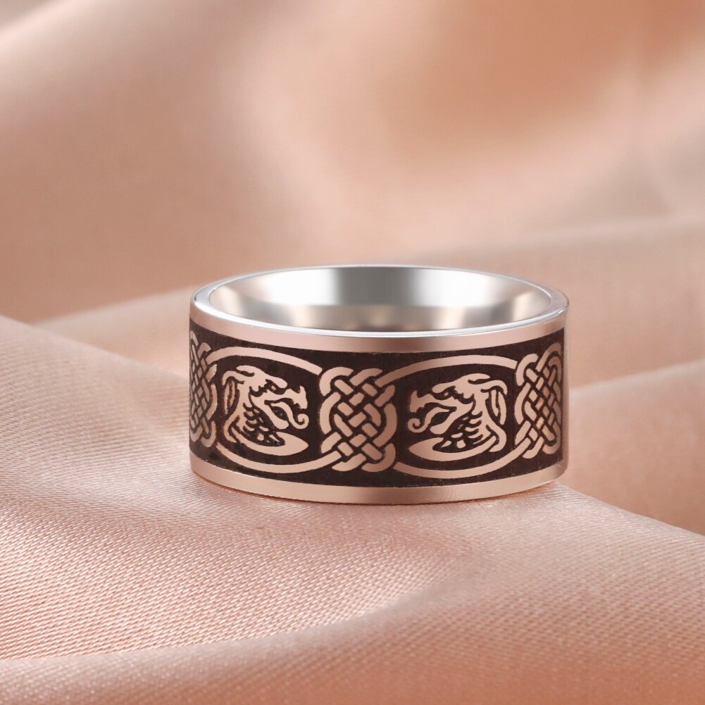 Skyrim – bague à nœud en acier inoxydable pour hommes et femmes, anneau de doigt Vintage nordique Viking, amulette Talisman, bijoux
