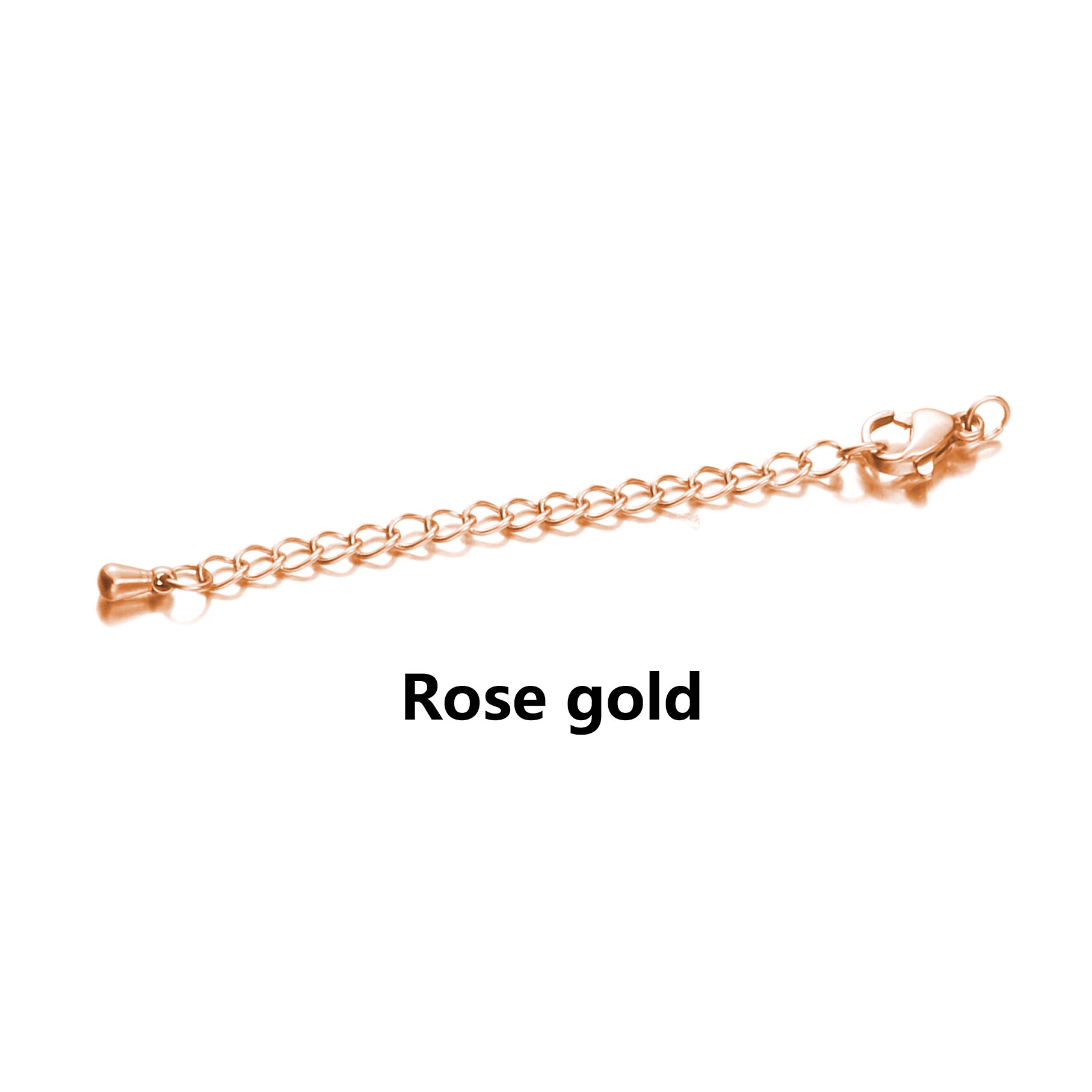 10Pcs Rvs Uitgebreide Uitbreiding Staart Drip Chain Kreeft Sluitingen Connector Diy Sieraden Maken Bevindingen Armband Ketting: Rose gold